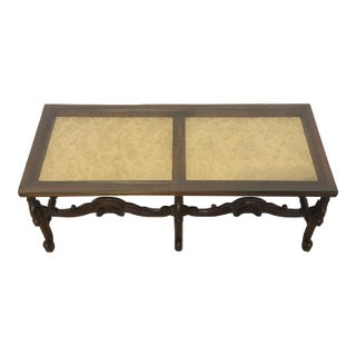 Antique Spanish Baroque Style Mahogany Vitrine Display Coffee Table For Sale