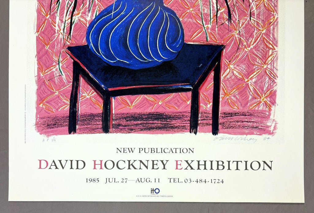 版画 David Hockney Amaryllis in Vase poster David Hockney Amaryllis in Vase Original 1985 Exhibition Poster by