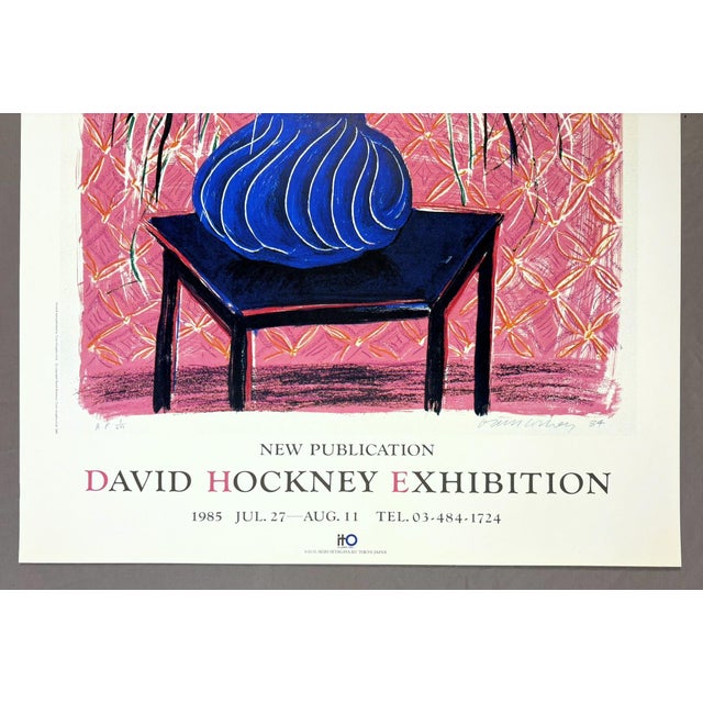 1980s David Hockney Amaryllis in Vase Original 1985 Exhibition Poster by Tyler Graphics For Sale - Image 5 of 11