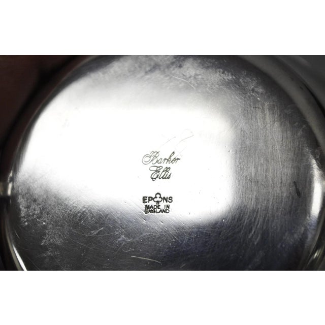 Mid 20th Century Barker Ellis English Regency Silver Plated Award Sugar Basket W/ Cobalt Blue For Sale - Image 14 of 15