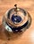 Vintage Cobalt Blue Bullicante Art Glass Sphere Oil Lamps – A Pair For Sale - Image 4 of 4