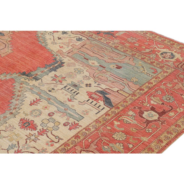 Rug & Kilim’s Persian Bakshaish Style Rug in Red With Geometric Medallion For Sale In New York - Image 6 of 8