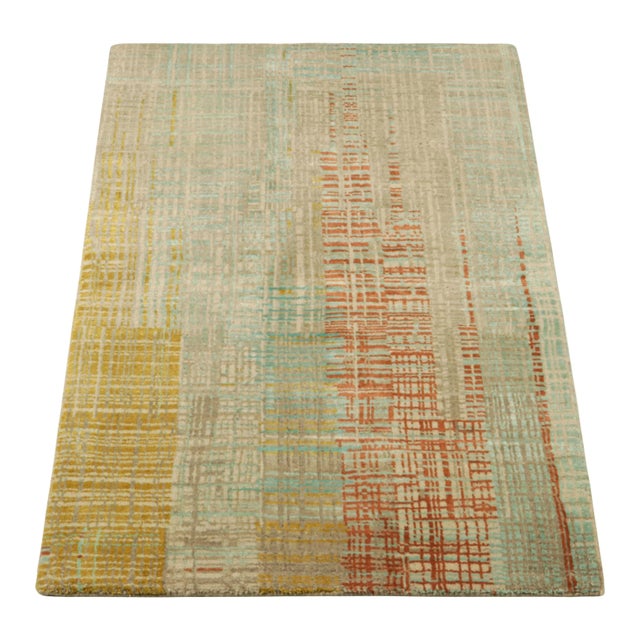 Rug & Kilim Rug & Kilim’s Abstract Rug With Polychromatic Striae and Geometric Patterns For Sale - Image 4 of 6