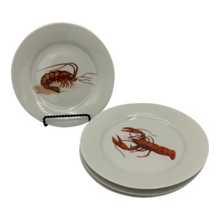 1960s Bavarian Vohenstrauss Johann Seltmann Crawfish & Lobster Plates, Made in Western Germany- Set of 4 For Sale