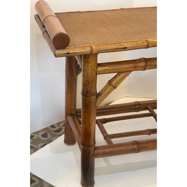 Wood Vintage Bamboo Bench, 1970s For Sale - Image 7 of 16