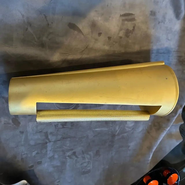 1970s Modern Gilted Metal Sculptural Italian Design Jug Vase For Sale - Image 10 of 16