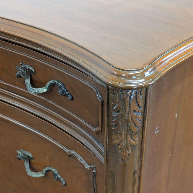John Stuart Inc. Classic Wooden Dresser With Curved Drawers and Ornate Detailing For Sale - Image 9 of 10