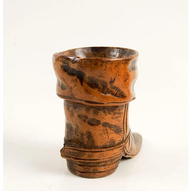 Late 19th Century Antique Hand Carved Wood Boot Match Holder Striker For Sale - Image 5 of 7