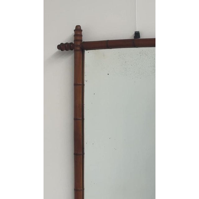 Antique Faux Bamboo Mirror, France For Sale - Image 13 of 14