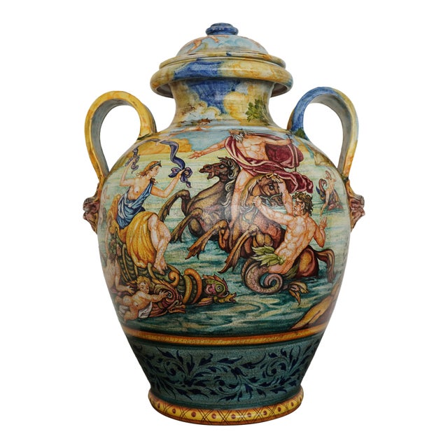 Vintage Ceramic Classical Decorative Vase For Sale