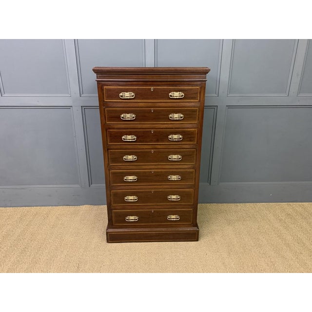 Inlaid Mahogany Pillar Chest from Maple & Co., 1900 For Sale - Image 13 of 15