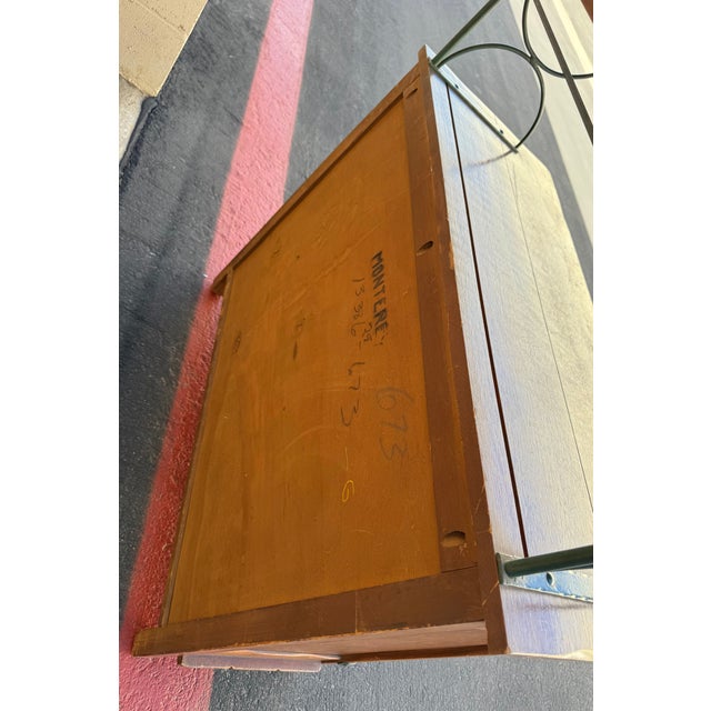 1940s Monterey Furniture Company Maple Baker’s Rack/Hutch With Green Wrought Iron and Shelving For Sale - Image 14 of 14