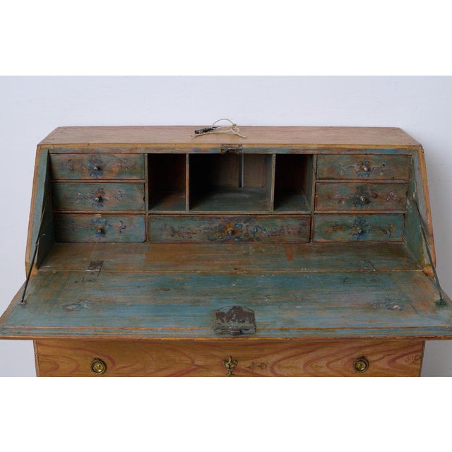 Swedish Folk Art Secretaire in Pine For Sale - Image 14 of 16