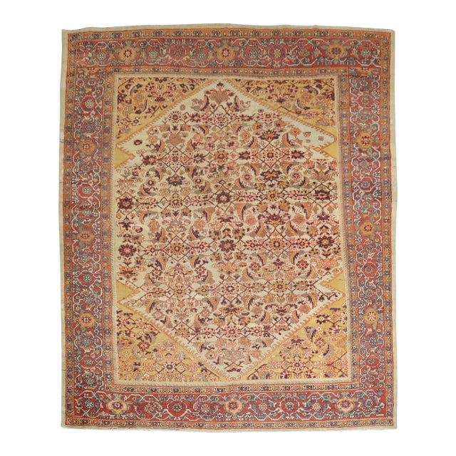 Zabihi Collection Dramatic Square Size Mahal Sultanabad Rug For Sale