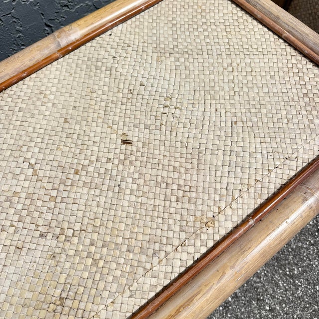 Boho Chic Chunky Bamboo Wicker Nightstands - A Pair For Sale - Image 12 of 12