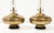 Mid-Century Modern 1970s Modern Oversized Brass Table Lamps with Wood Lacquer Base - A Pair For Sale - Image 3 of 12