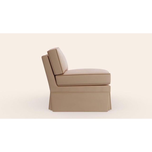Rose Linen Felix Slipper Chair by Ceraudo For Sale - Image 4 of 7