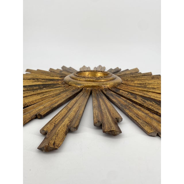 Gilded Wood Sun Mirror For Sale - Image 10 of 17