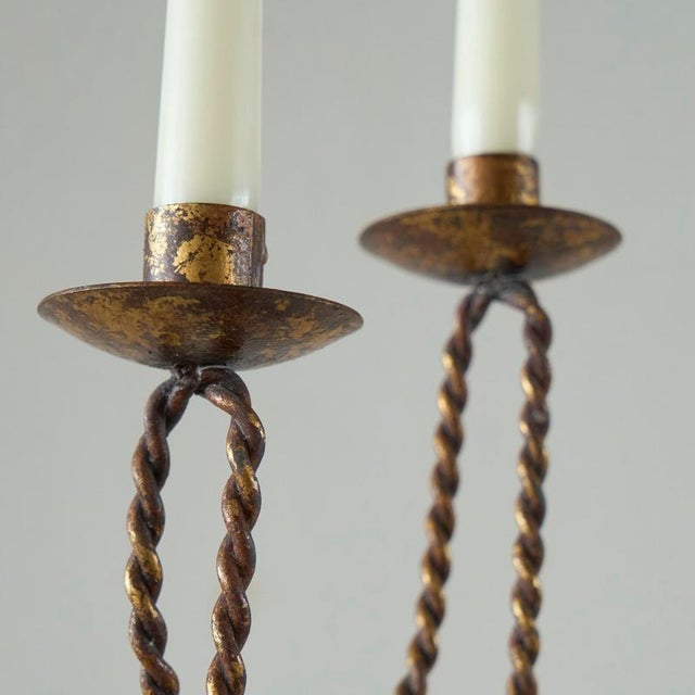 Metal Neoclassical Rope and Tassel Candleholder, 1970s For Sale - Image 7 of 10