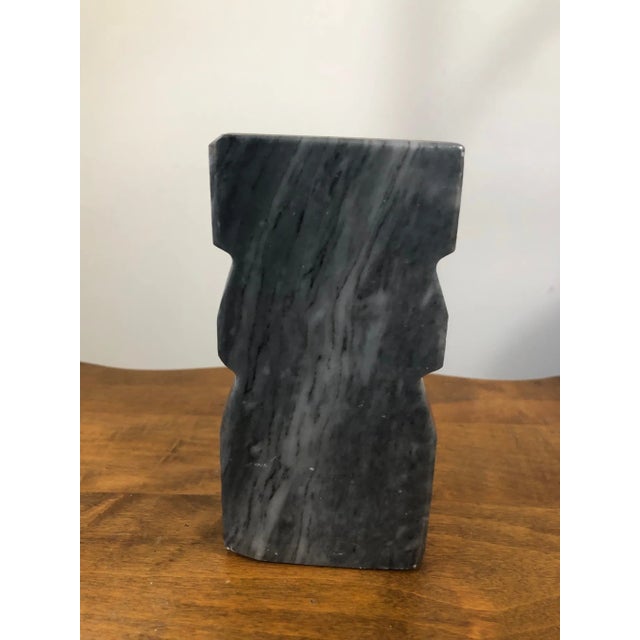 Tribal Aztec Carved Stone Figurine Statue / Bookend For Sale - Image 4 of 8