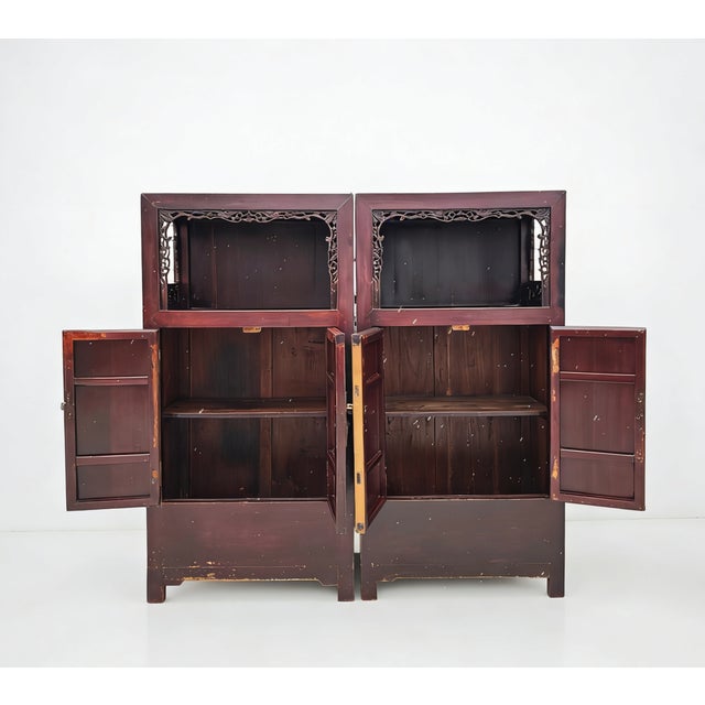 Antique Open-Shelf Elm Display Cabinet For Sale - Image 18 of 18
