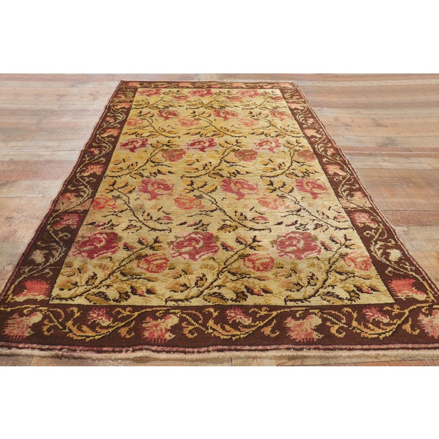 Goldenrod Vintage Turkish Oushak Rug, 04'00 X 07'00 For Sale - Image 8 of 9