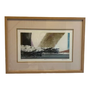 Late 20th Century, Shikegi Kuroda, “Shower,” Original Etching