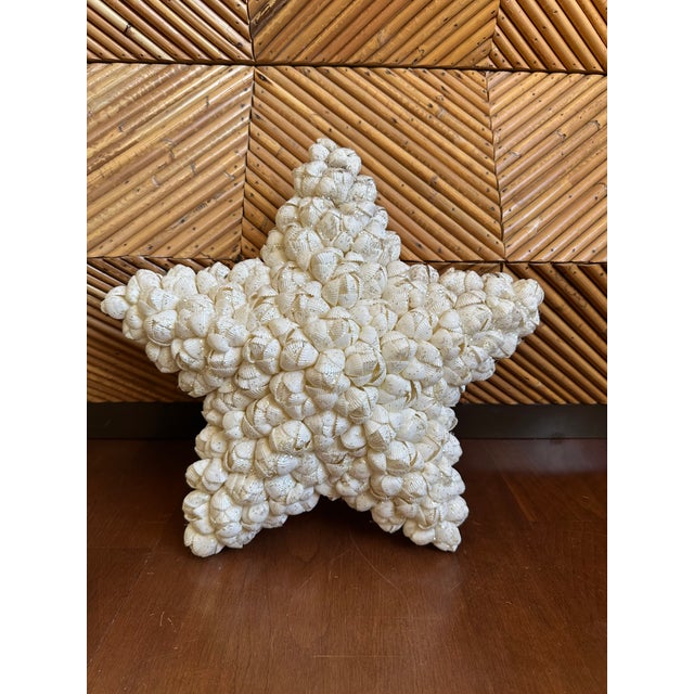 Fabulous Extra Large 1980’s Seashell Encrusted Star. Seashells cover the entire piece, both front and back. A smattering...