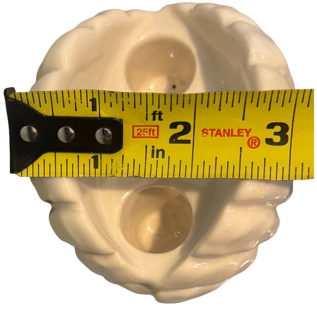 Mid-Century Palm Beach-Style White Abingdon Clam Shell Candlestick Holders For Sale - Image 10 of 10