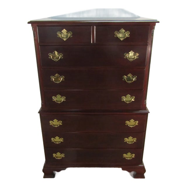 Statton Solid Cherry High Chest of Drawers For Sale
