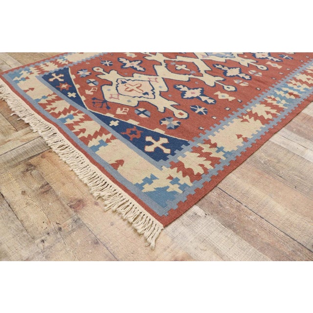 Vintage Persian Shiraz Kilim Rug - 04'03 X 06'01 For Sale In Dallas - Image 6 of 9