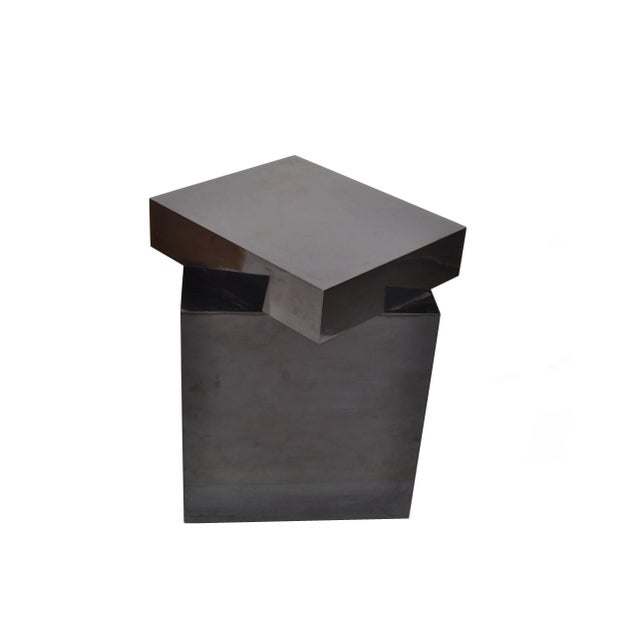 Mid-Century Modern Mid-Century Modern Black Formica Swivel Top Sculpture Stand, Pedestal, Table For Sale - Image 3 of 10