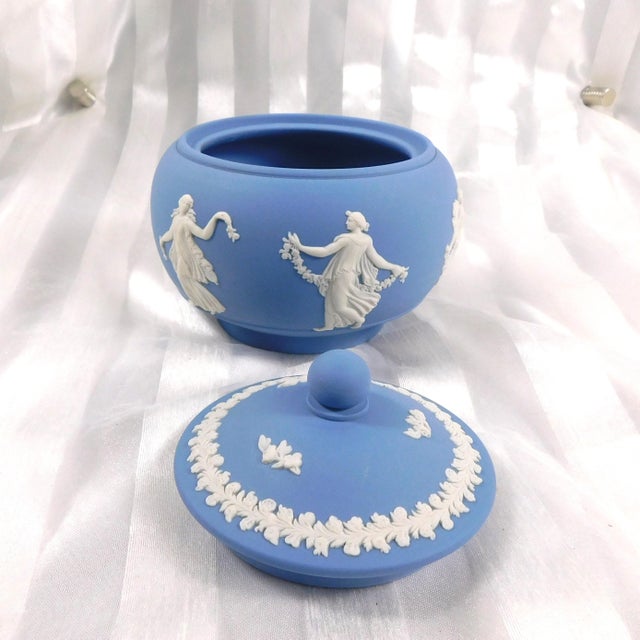 1930s 1930s Light Blue Wedgwood Jasperware Sugar Bowl For Sale - Image 5 of 6