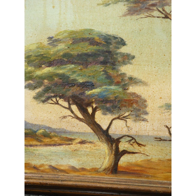 Textile Vintage Oil on Canvas Picture Painting of Trees Signed by Grace Snow For Sale - Image 7 of 13