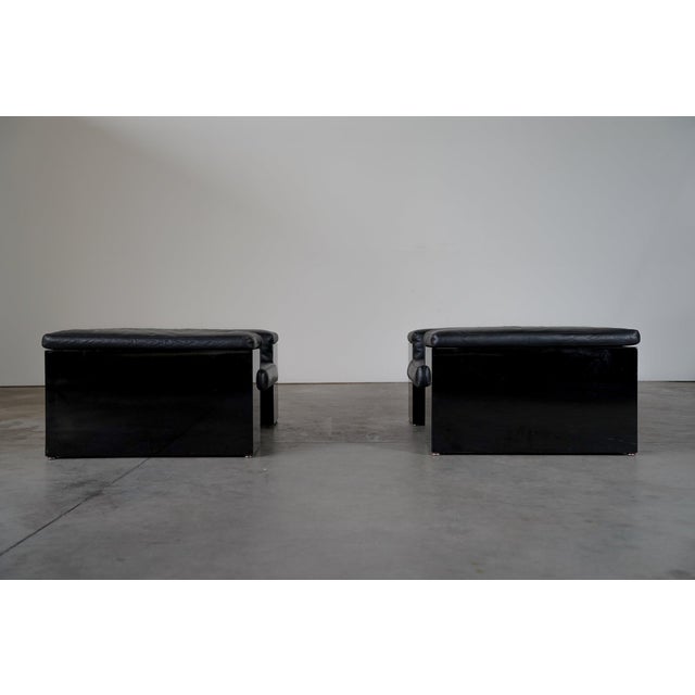 Cini Boeri All Black Brigadier Chairs by Cini Boeri for Knoll International, 1980s, Set of 2 For Sale - Image 4 of 10