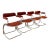 A Set of 4 Chrome Cantilevered Dining Arm Chairs in a Rich Rusty Red Boucle For Sale