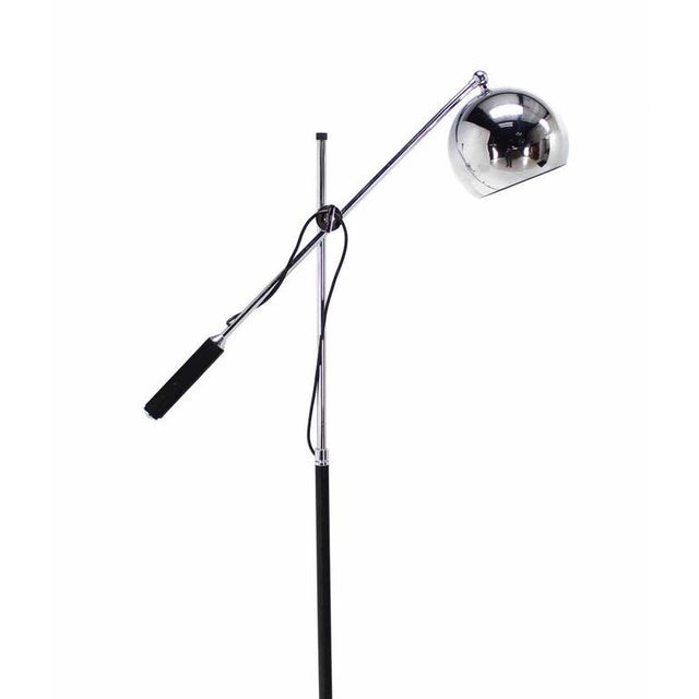 Vintage Mid Century Single Chrome Globe Cantilever Floor Lamp