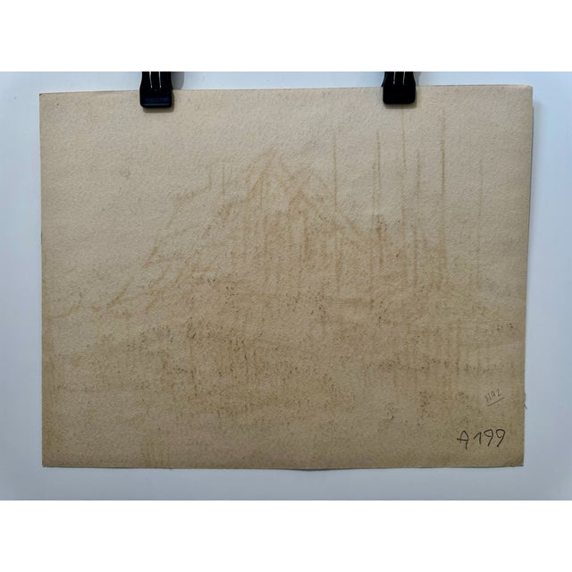 1930s Henry Emil Salloch Original Watercolor on Paper Mountain Range, 1936. For Sale - Image 5 of 6