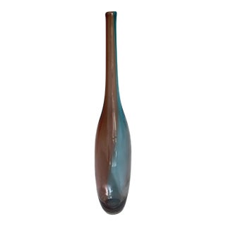 Kjell Engman Kosta Boda Swedish Tobago Multi Color Glass Bottle Vase For Sale