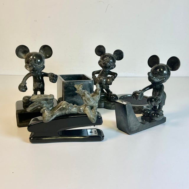 1980s Vintage Boho Chic Lucite Acrylic Disney Mickey Mouse Desk Set - 4 Pieces. For Sale - Image 6 of 10