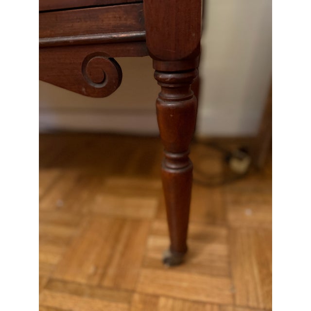 Antique English Walnut Dresser With Marble Top and Green Tile Backsplash For Sale - Image 10 of 10