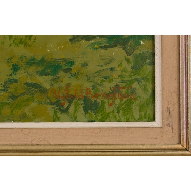 Sigfrid Bengtsson, Calves in the Landscape, 1960s, Oil on Panel For Sale - Image 6 of 10