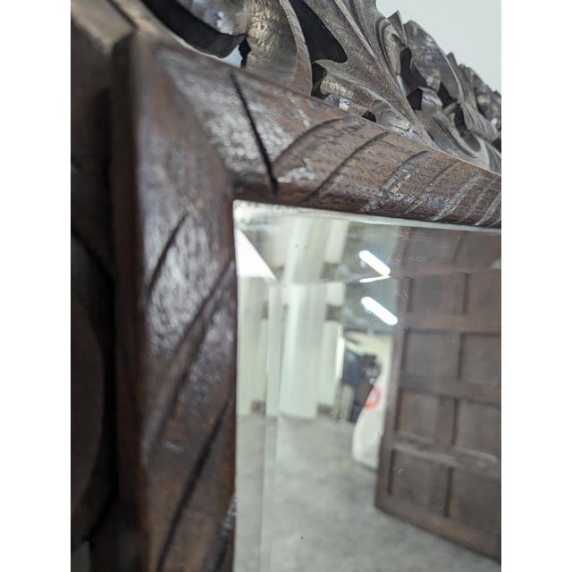 Louis XIII Style Oak Mirror For Sale - Image 3 of 6