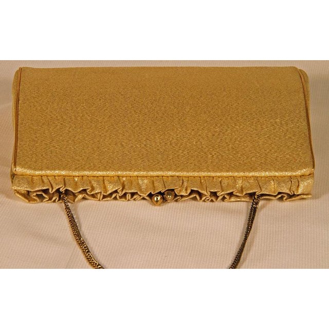Vintage Harry Levine Usa Gold Lame Evening Clutch For Sale In Portland, ME - Image 6 of 11