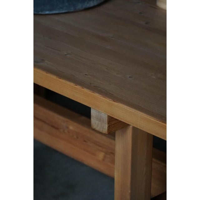 Danish Modern Brutalist Extendable Dining Table in Pine by Tage Poulsen, 1970s For Sale - Image 16 of 18