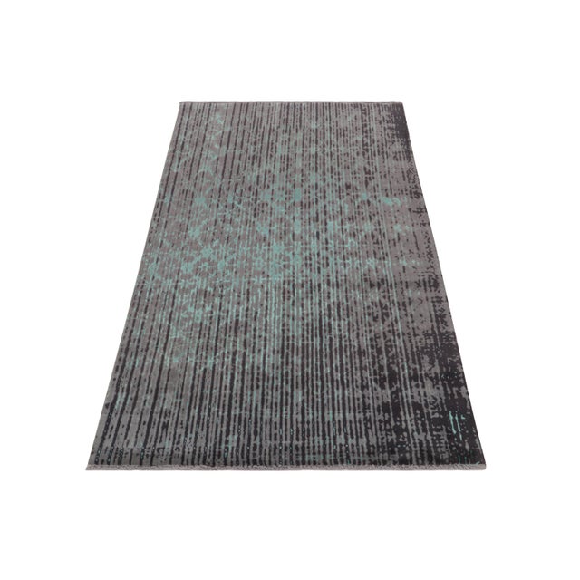 Contemporary Rug & Kilim’s Contemporary Style Rug in Blue and Gray Abstract Pattern For Sale - Image 3 of 6