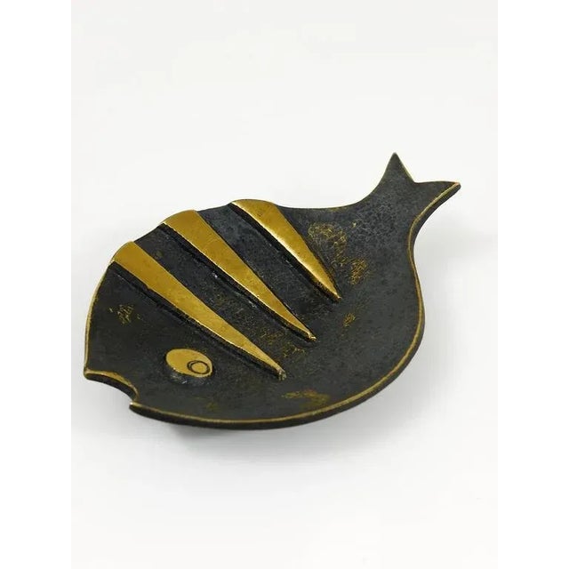 Mid-Century Brass Fish Ashtray attributed to Walter Bosse for Hertha Baller, Austria, 1950s For Sale - Image 9 of 11