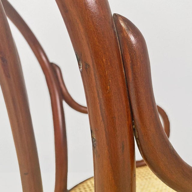 Set of Mid-Century Italian Beech Wood and Vienna Straw Chairs from Thonet, 1950s For Sale - Image 3 of 16