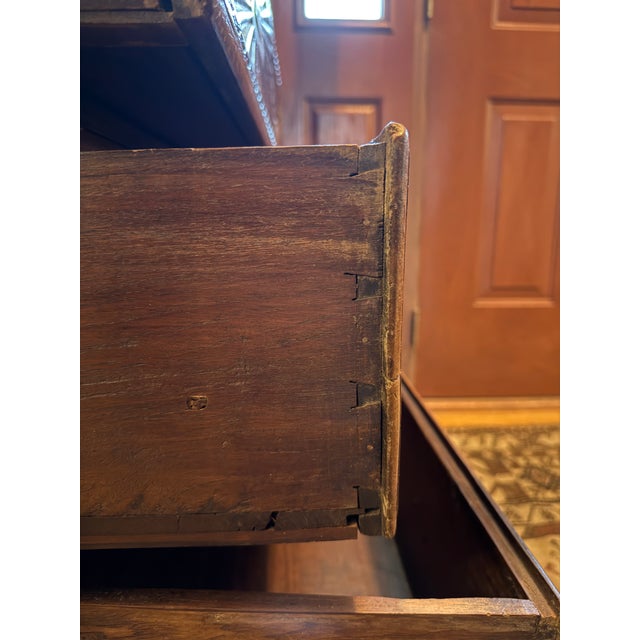 19th Century, Anglo Indian Heavily Carved Rosewood Campaign Secretary Bookcase For Sale - Image 4 of 11