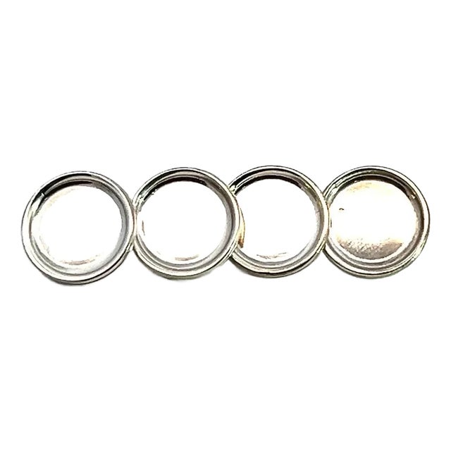 1990s Tiffany & Co Estate Antique Buttons Sterling Silver, 4 Pieces For Sale